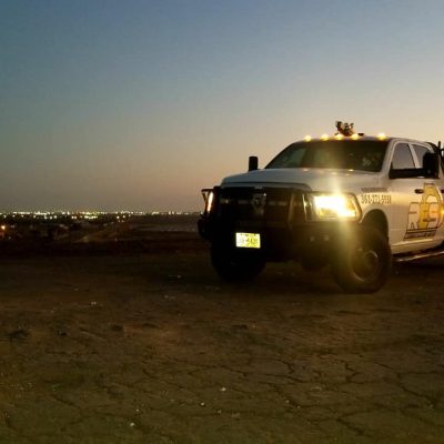 rhino truck at night